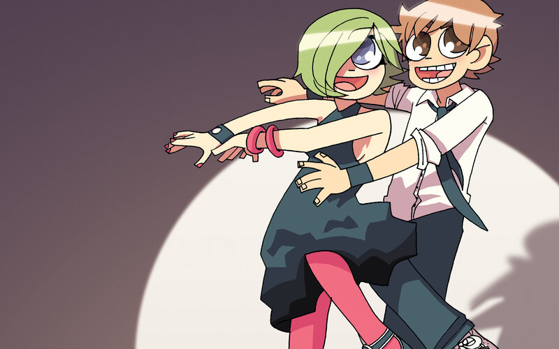 Two Anime Characters Dancing — Green