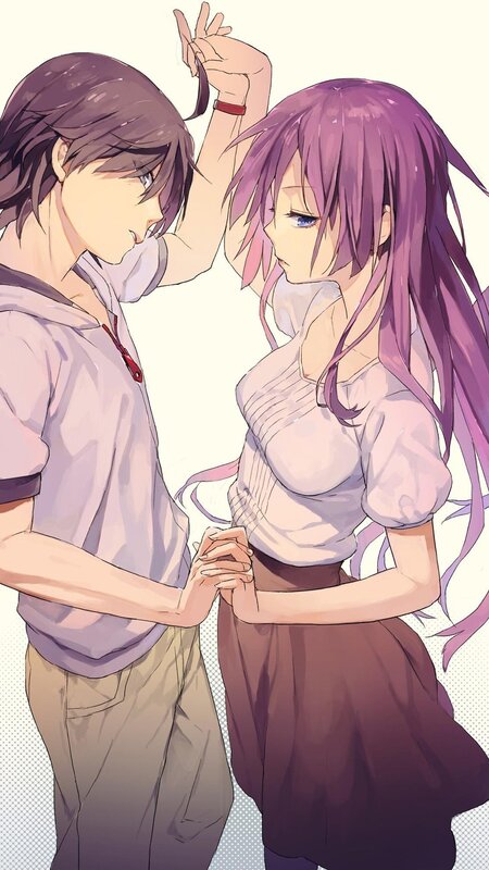 Two Anime Characters Dancing — Purple, Intimate