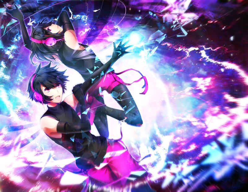 Two Anime Characters Dancing — Purple