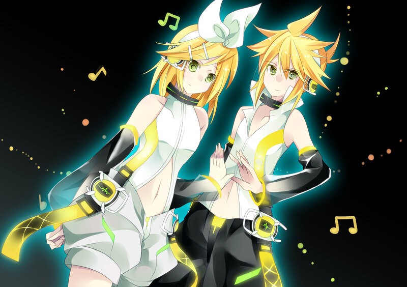 Two Anime Characters Dancing — Yellow, Energetic, Night