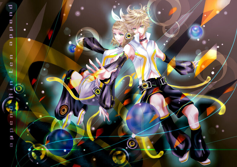 Two Anime Characters Dancing — Yellow