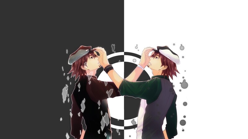 two anime characters drinking