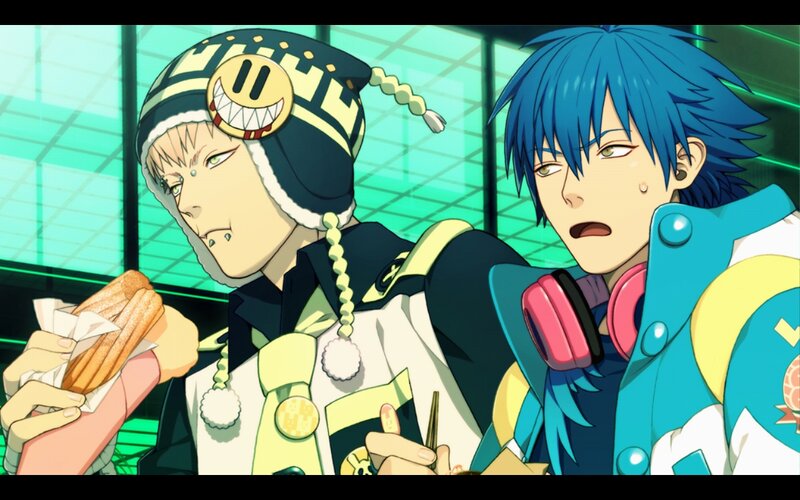 Two Anime Characters Eating — Blue