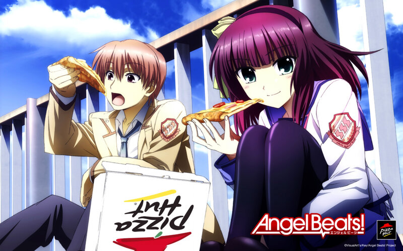 Two Anime Characters Eating Pizza