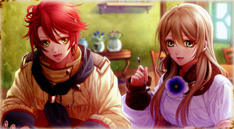Two Anime Characters Eating — Red