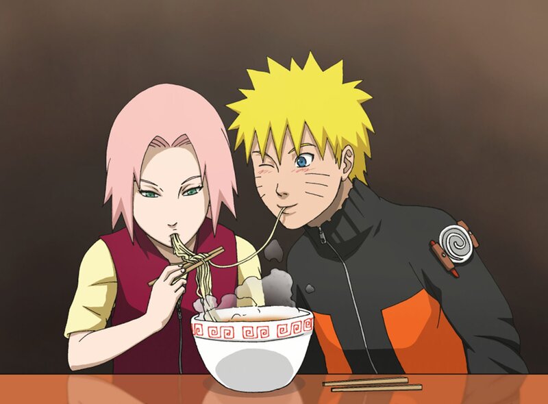 Two Anime Characters Eating