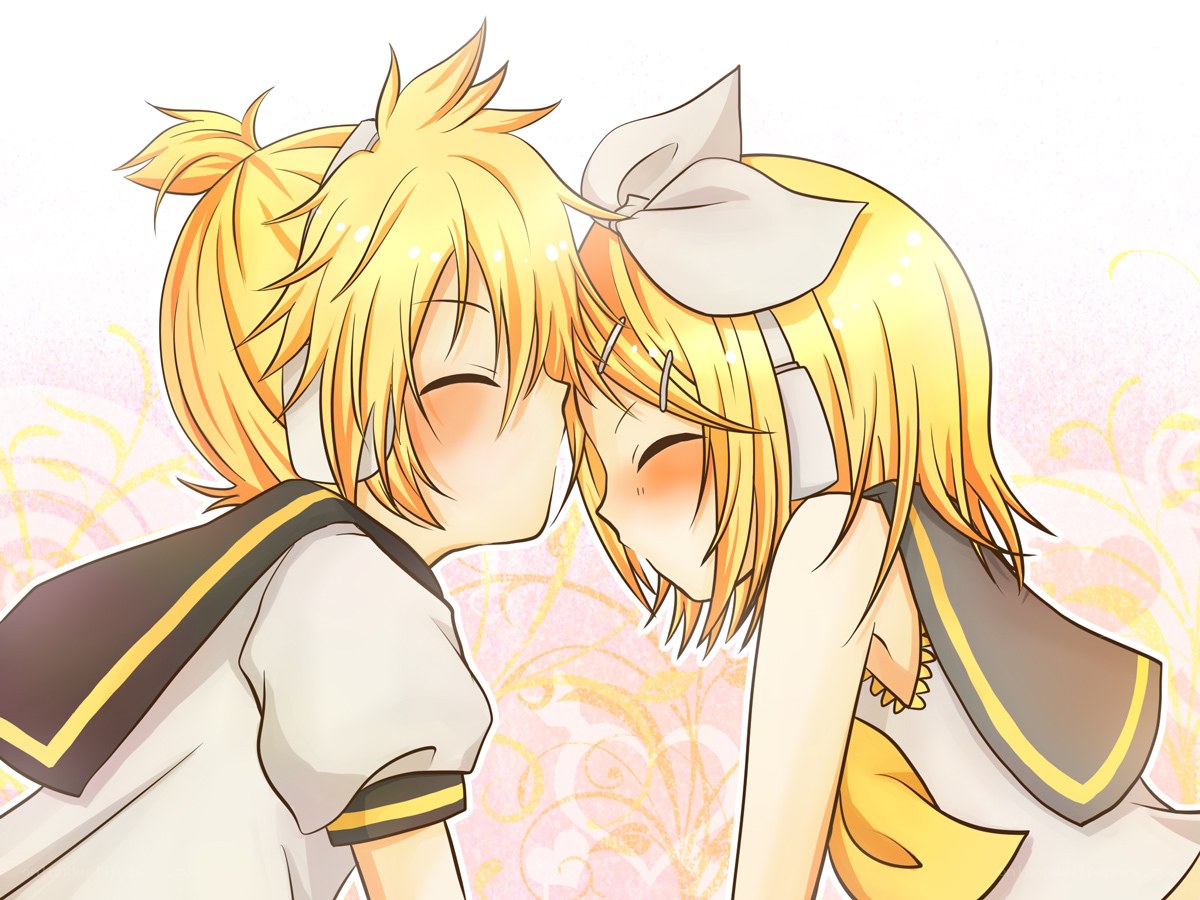 Two anime characters embracing