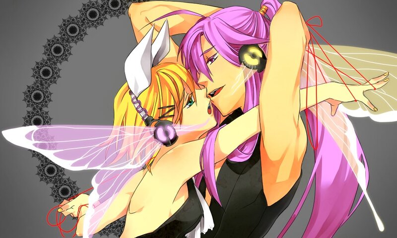 two anime characters embracing