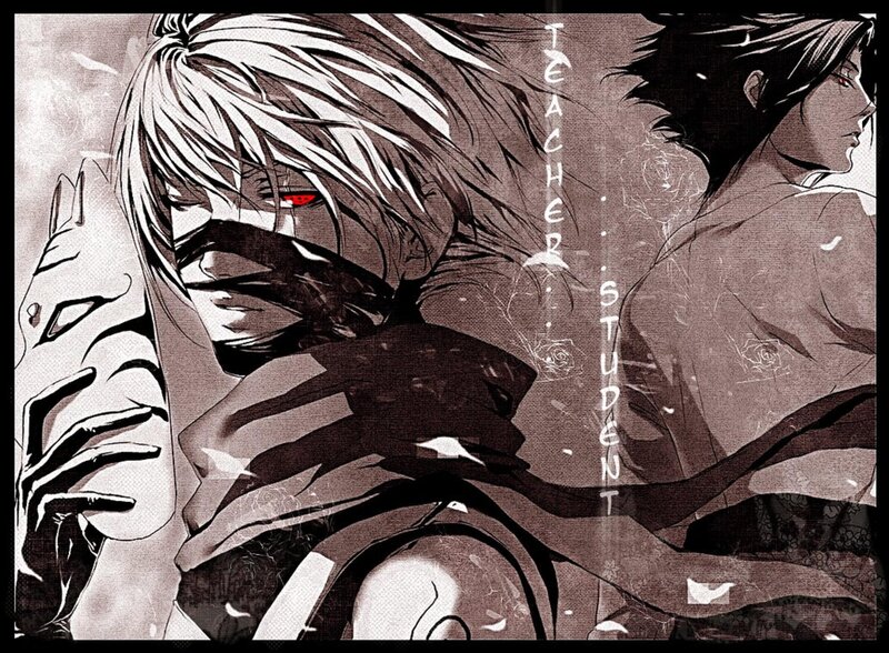 Two Anime Characters Embracing — Black, Dramatic, Manga, Anime Art, Text Overlay