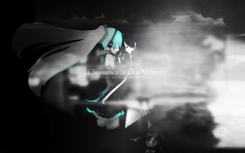 Two Anime Characters Embracing — Black, Dramatic, Night, Digital Art