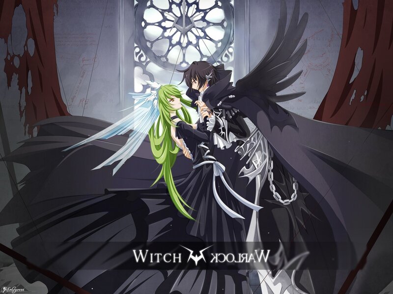 Two Anime Characters Embracing — Black, Dramatic, Wings
