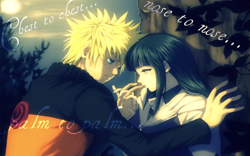 Two Anime Characters Embracing — Blue, Romantic, Night