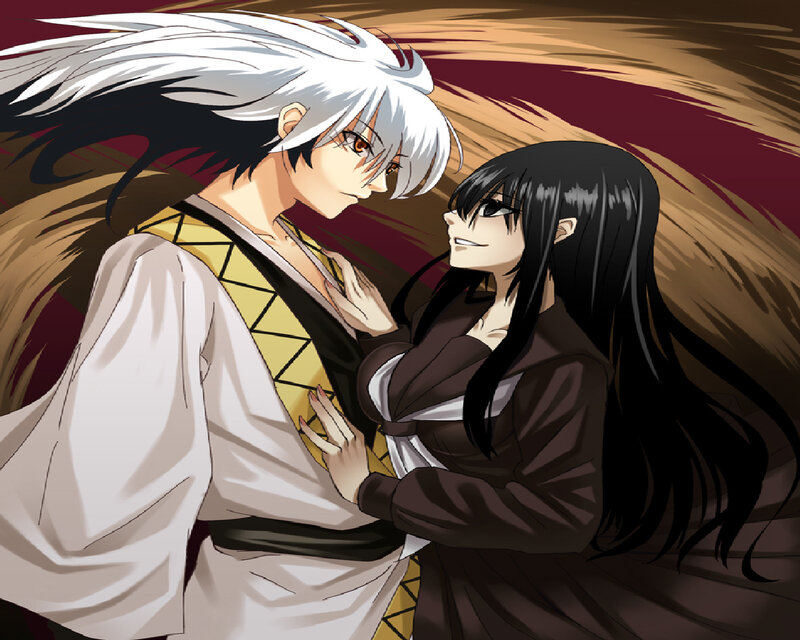 Two Anime Characters Embracing — Brown
