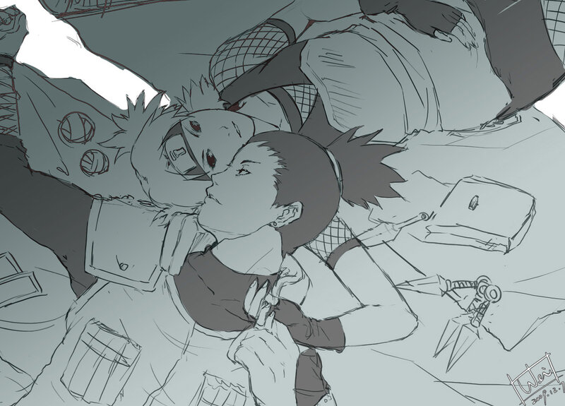 Two Anime Characters Embracing — Gray, Dramatic