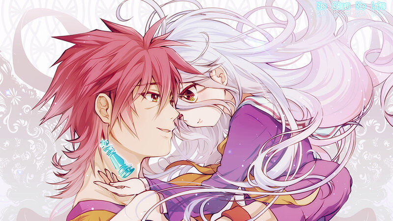 Two Anime Characters Embracing — Pink, Intimate