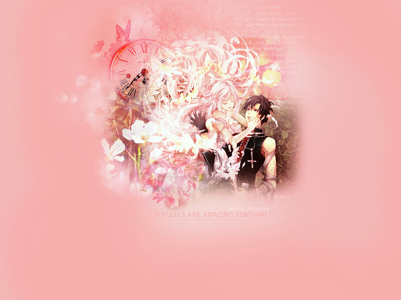 Two Anime Characters Embracing — Pink, Romantic