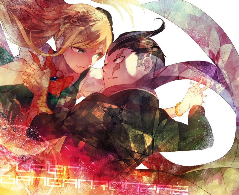 Two Anime Characters Embracing — Red, Dramatic, Digital Art, Anime Art