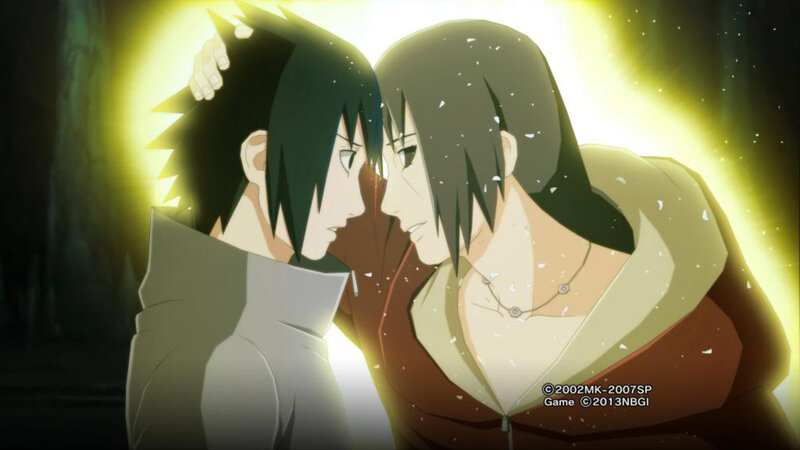 Two Anime Characters Embracing — Yellow, Dramatic, Hugging