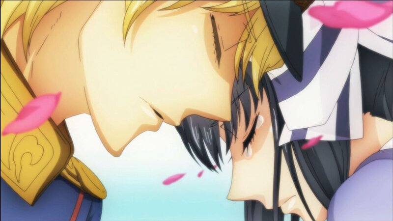 Two Anime Characters Embracing — Yellow, Dramatic, Spring