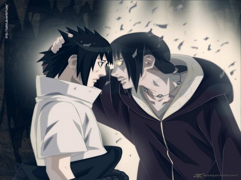 Two Anime Characters Facing — Black, Dramatic, Black Hair