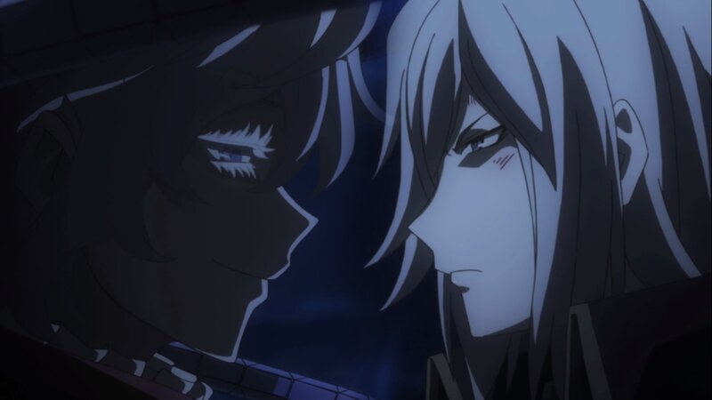 Two Anime Characters Facing — Black, Dramatic, Night