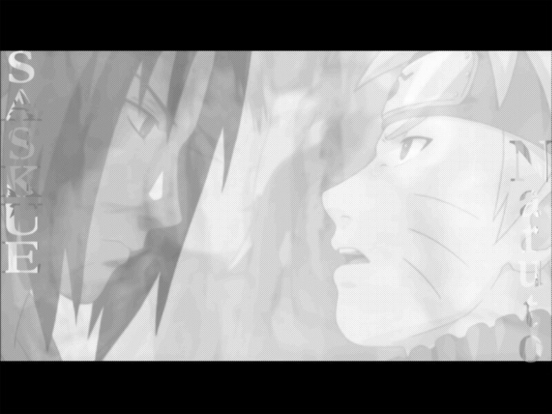 Two Anime Characters Facing — Black