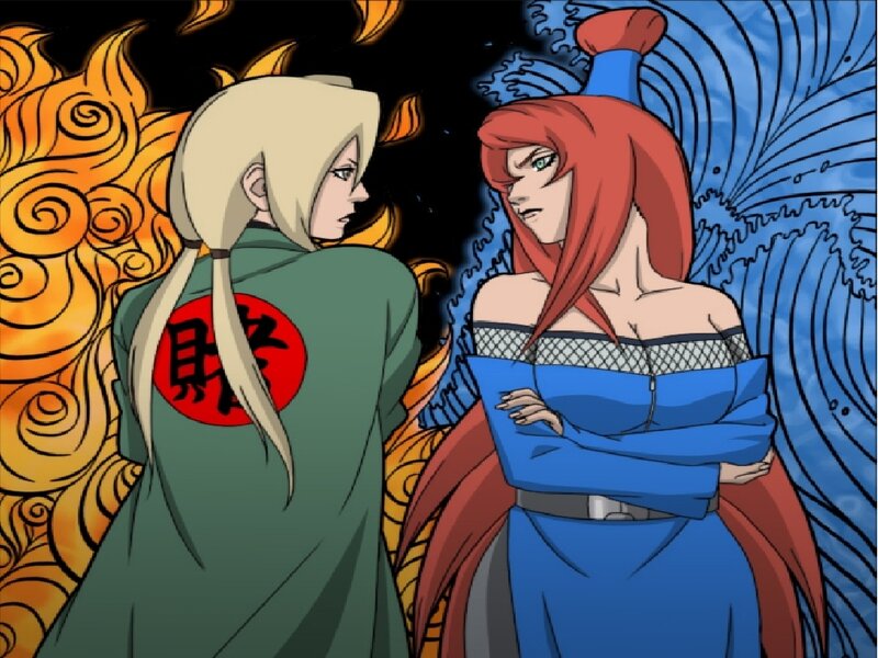 Two Anime Characters Facing — Blue, Dramatic, Fire