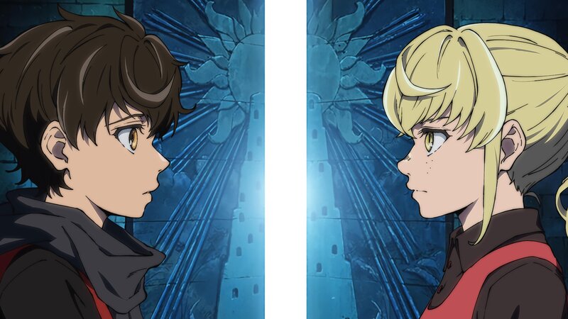 Two Anime Characters Facing — Blue, Dramatic, Night, Anime Art