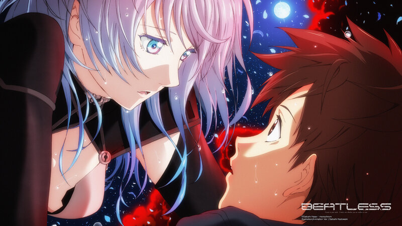 Two Anime Characters Facing — Blue, Dramatic, Night, Stars