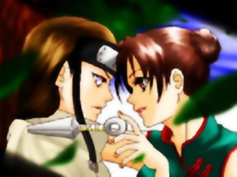 Two Anime Characters Facing — Brown