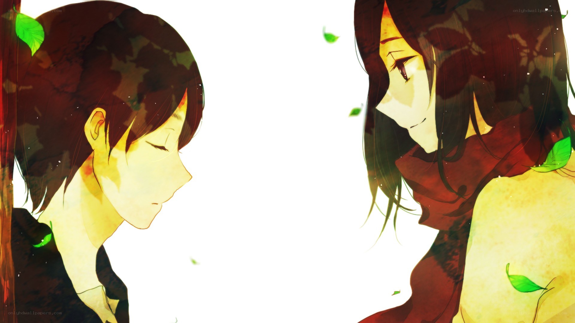 two anime characters facing each other