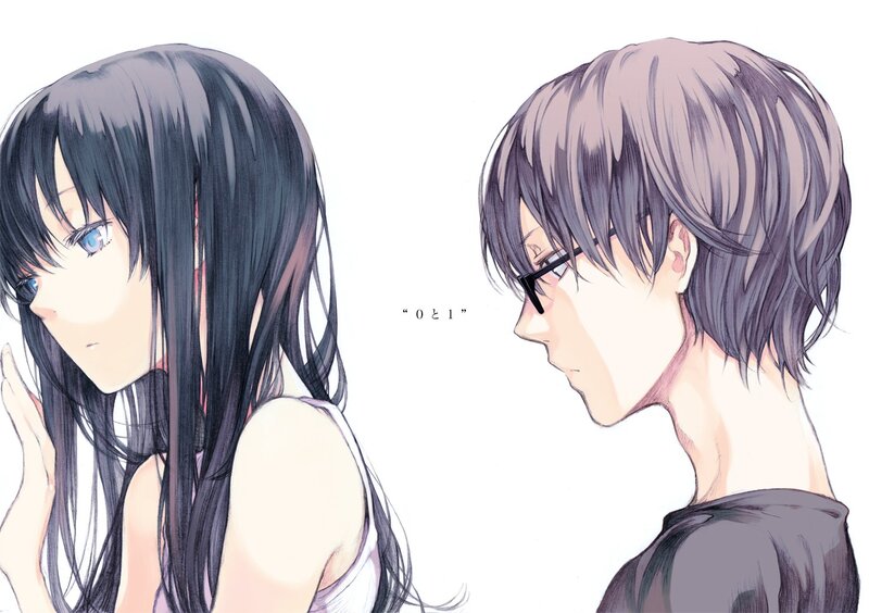 Two anime characters facing each other