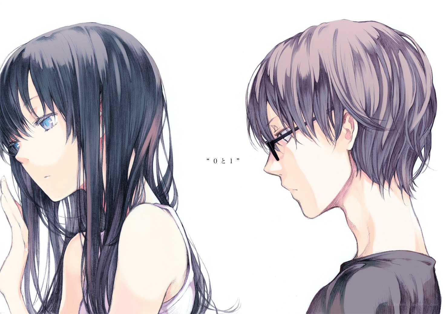 Two anime characters facing each other