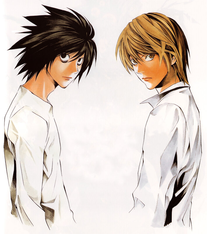 Two anime characters facing each other