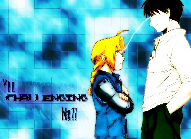 Two anime characters facing off