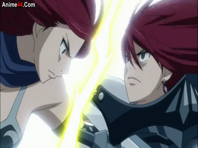 Two Anime Characters Facing Off — Red