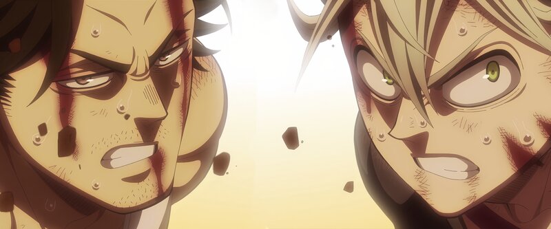 Two Anime Characters Facing Off — Yellow