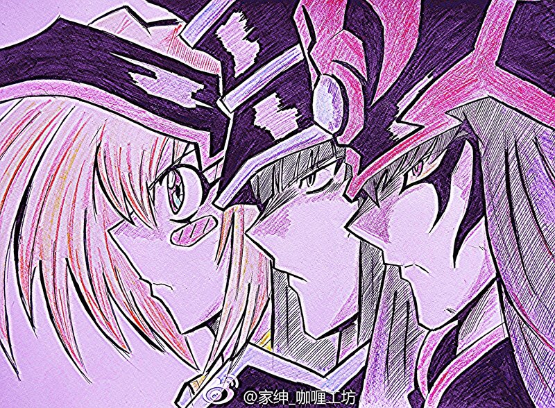 Two Anime Characters Facing — Purple, Dramatic, Manga