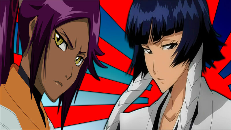 Two Anime Characters Facing — Red, Dramatic