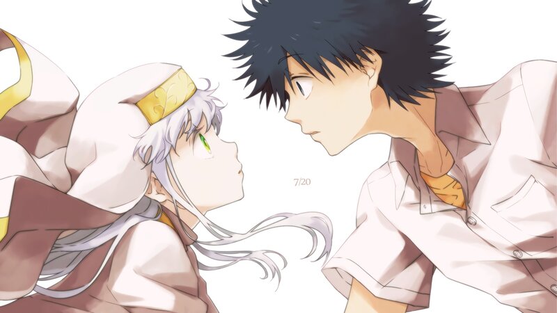 Two Anime Characters Facing — White, Intense