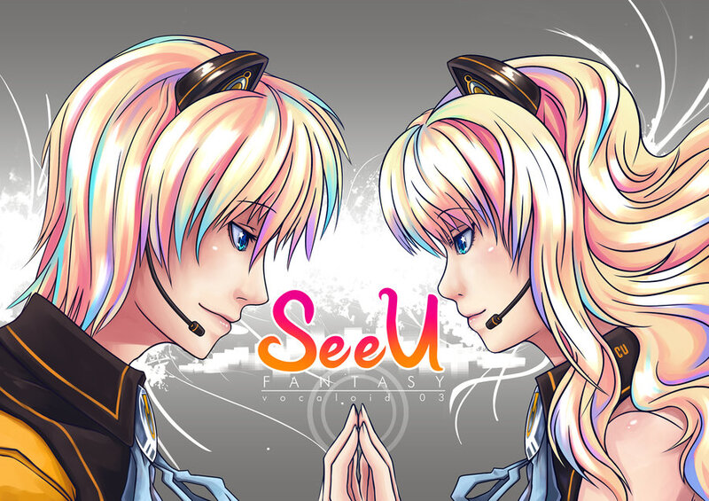 Two Anime Characters Facing — White