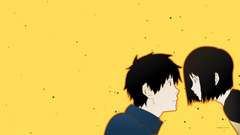 Two Anime Characters Facing — Yellow, Calm