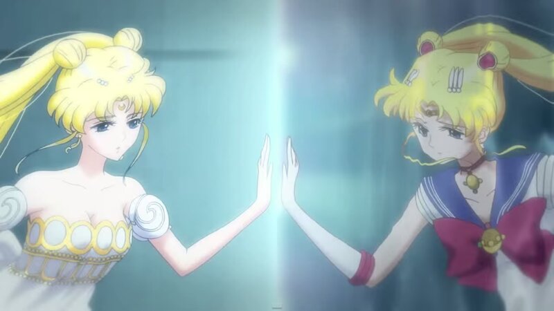 Two Anime Characters Facing — Yellow, Dramatic, Sailor Uniforms
