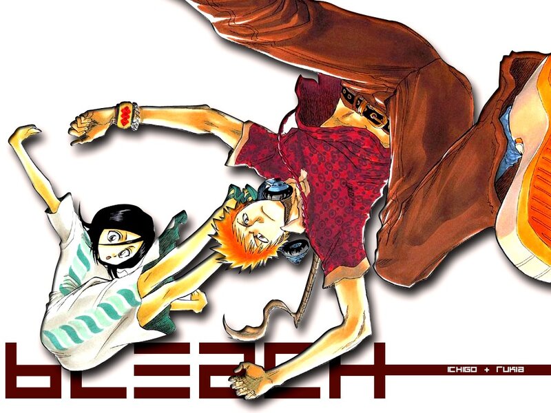Two Anime Characters Falling — Red