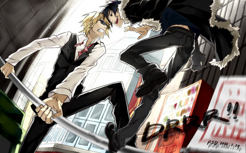 Two Anime Characters Fighting — Black, Dramatic, Afternoon, Manga