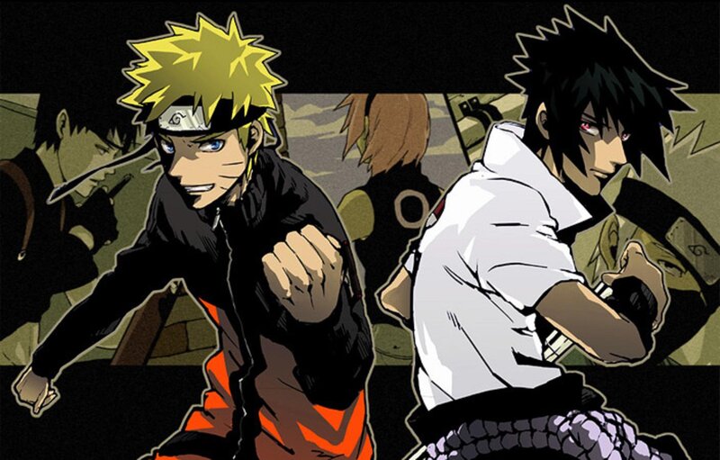 Two Anime Characters Fighting — Black, Dramatic, Manga, Anime Art