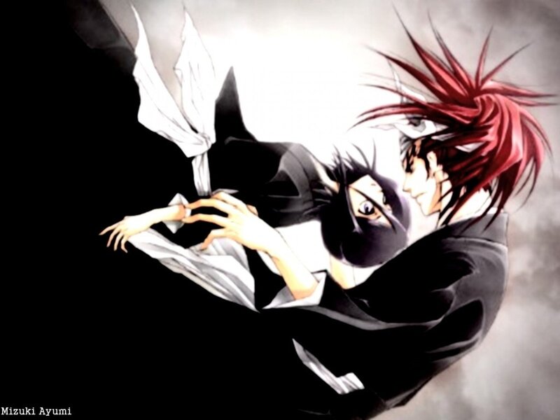 Two Anime Characters Fighting — Black, Dramatic, Manga, Red Hair