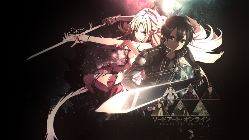 Two Anime Characters Fighting — Black, Dramatic, Night, Swords, Action