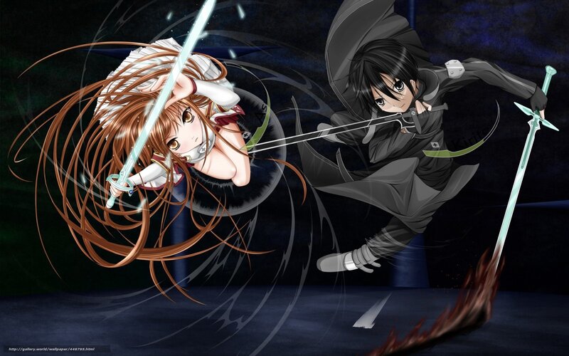 Two Anime Characters Fighting — Black, Dramatic, Night, Swords, Long Hair