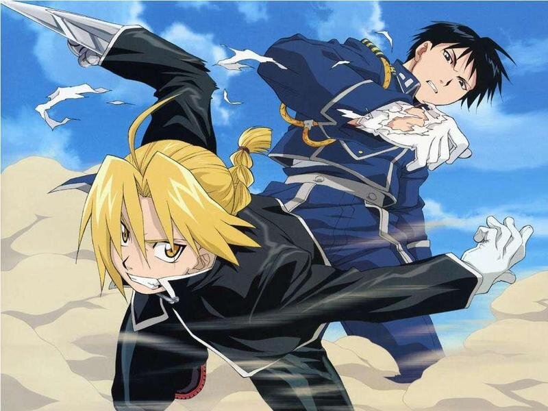 Two Anime Characters Fighting — Blue, Action-packed